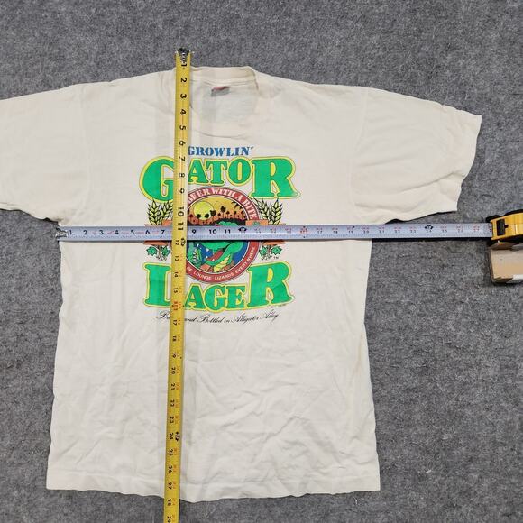 VTG 80s Growlin' Gator Lager Beer Promo Mens L Large FOTL Single Stitch Shirt - Picture 8 of 14